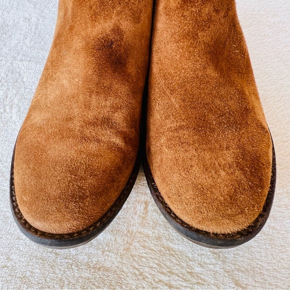 CLARKS CAMZIN SUEDE BUCKLE LOAFERS  SHOOTIES CHESTNUT BROWN SIZE 7.5 - Picture 10 of 12